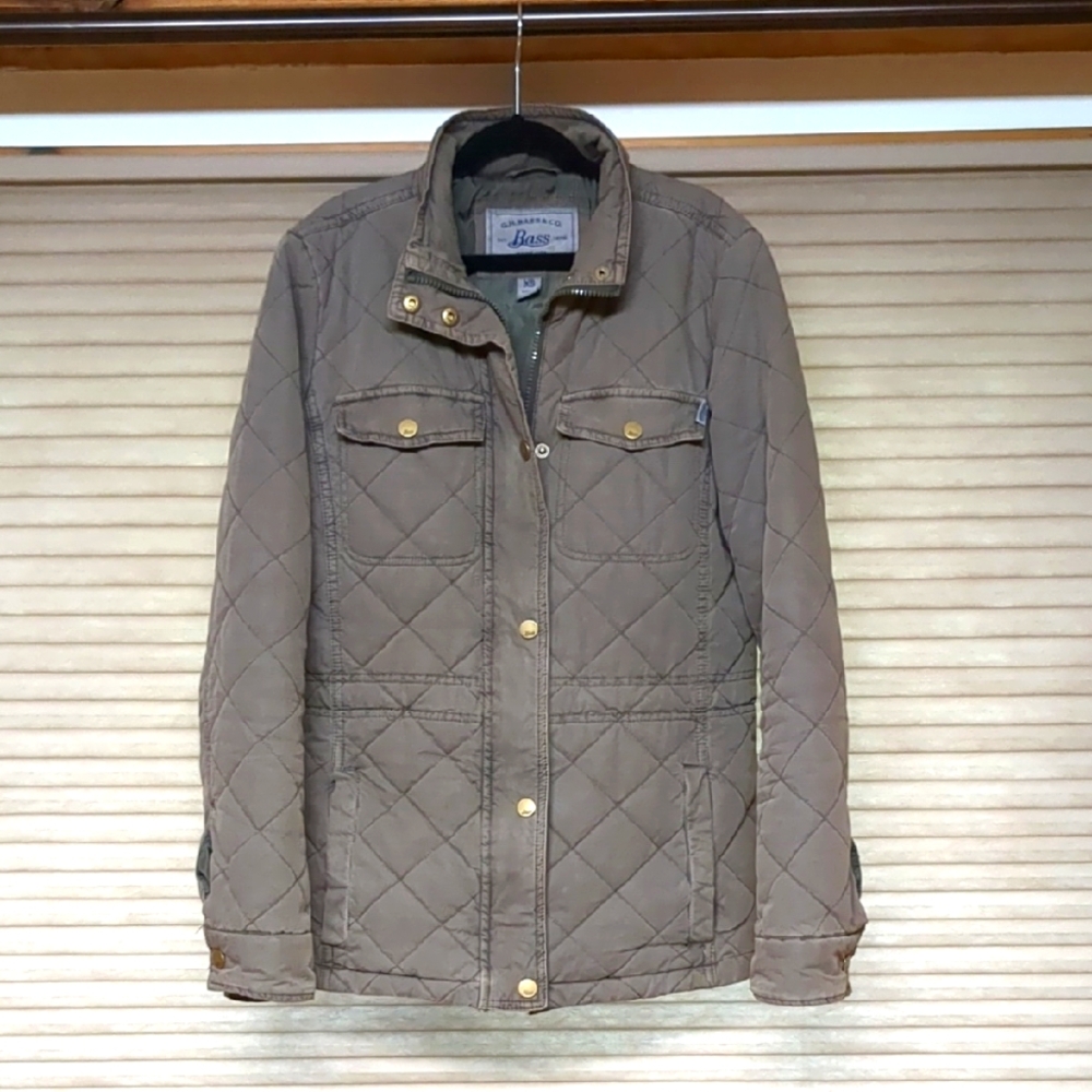 G.H. Bass Army Green Quilted Jacket Size XS